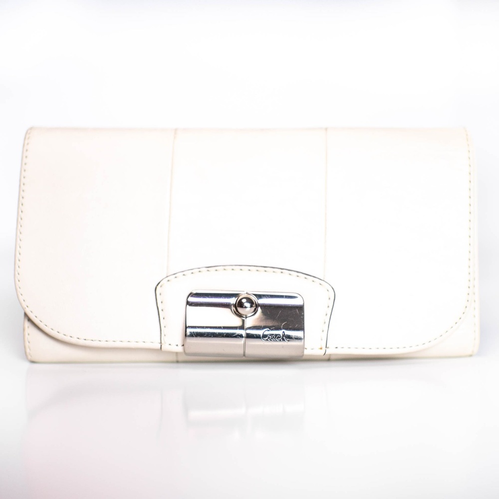 Coach Soft White Leather Wallet and Checkbook Cove